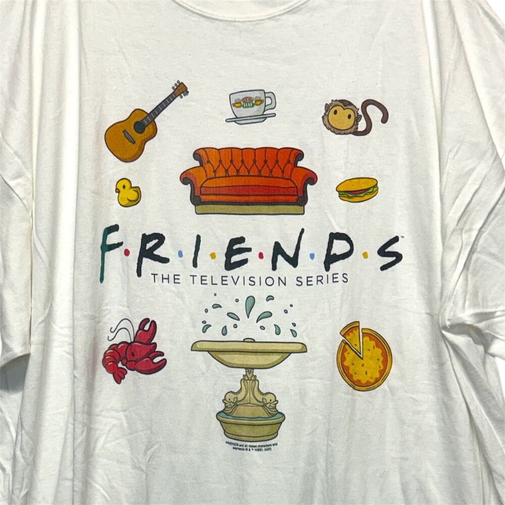 Friends TV Series Graphic Tee 3XL White Cotton T Shirt Couch Central Perk Adult - Picture 2 of 9